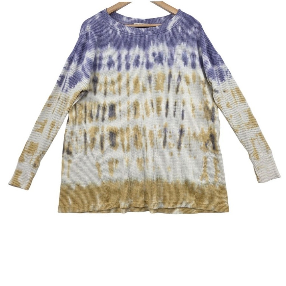 Free People‎ We The Free Womens XS Oversized Purple Gold Thermal Top
